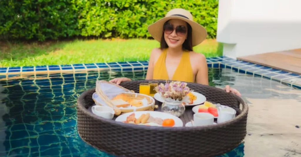 Outdoor Kitchen by the Above Ground Pool 